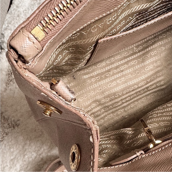 PRADA Saffiano Leather Galleria Double Zip Medium beige crossbody satchel bag - Picture 13 of 13